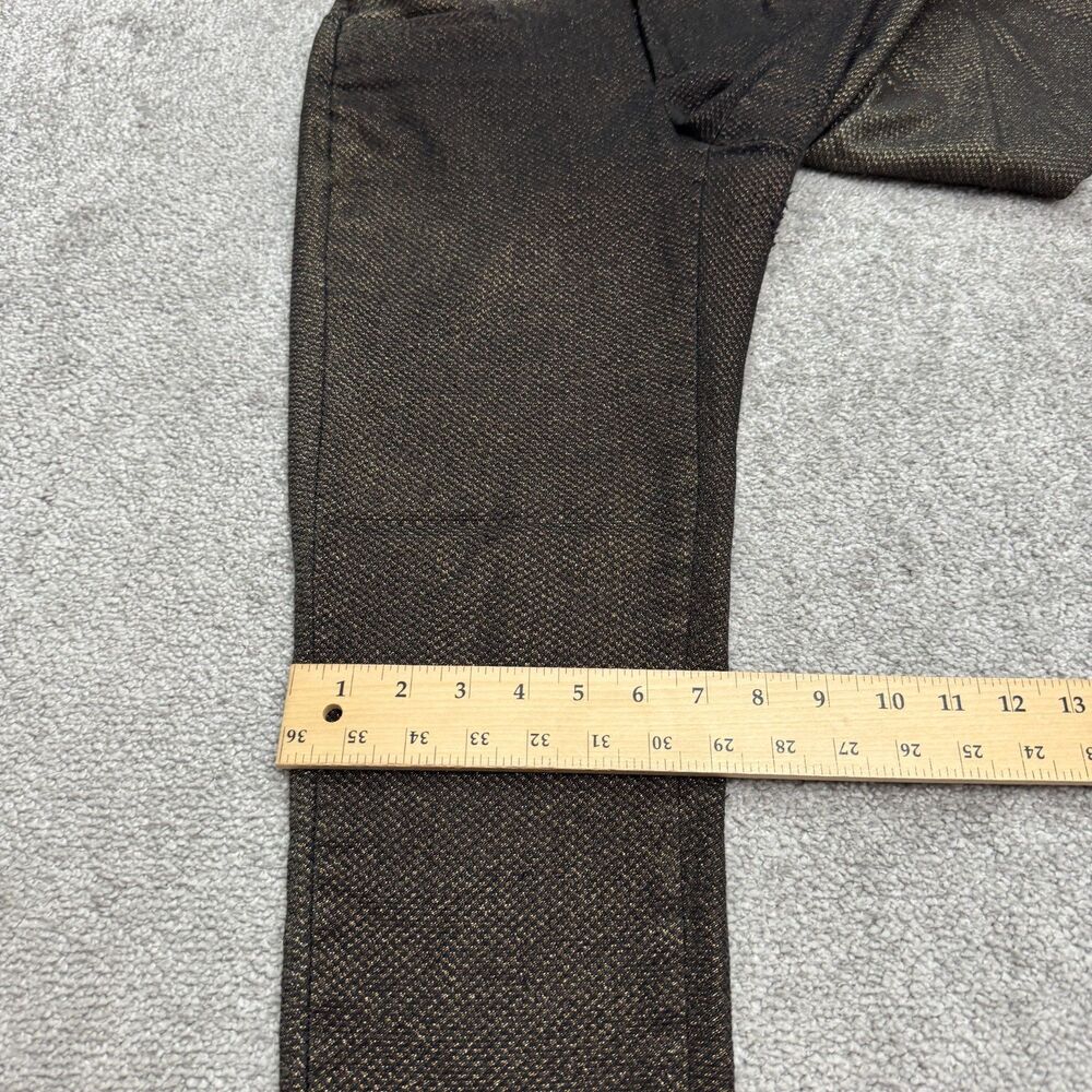 Banana Republic Sloan Metallic Slim Fit Ankle Pants Women 2 Gold Bronze Textured - Picture 10 of 16